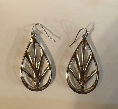 Vintage Teardrop And Rhinestone Earrings