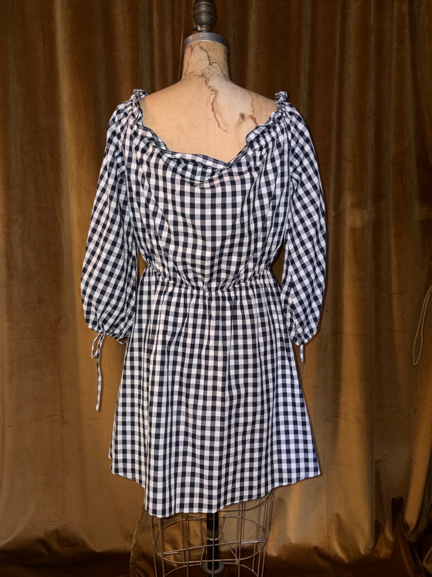 Lovers And Friends Gingham Off The Shoulder Dress (Size L)