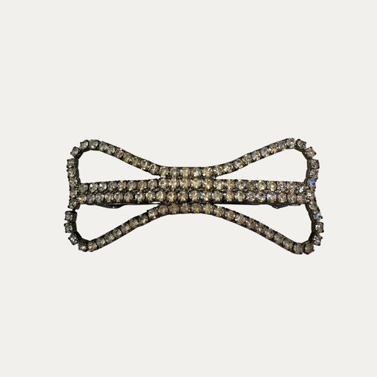 Vintage French Rhinestone Bow Hairclip