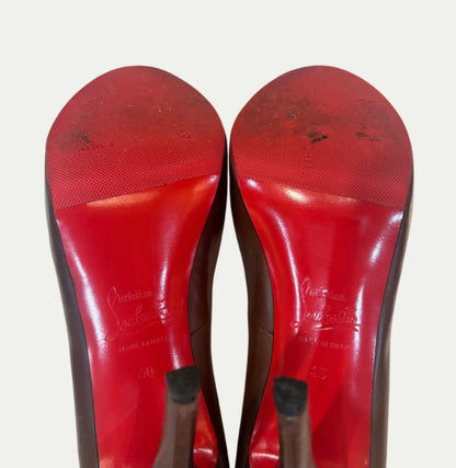 Christian Louboutin Very Prive Brown Leather Heels (Size 9)