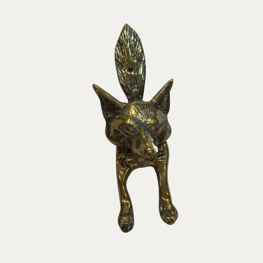 English Victorian Era Brass Fox Doorknocker