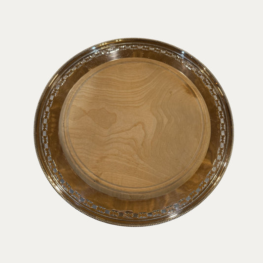 English Silver Bread Board and Cheese Server
