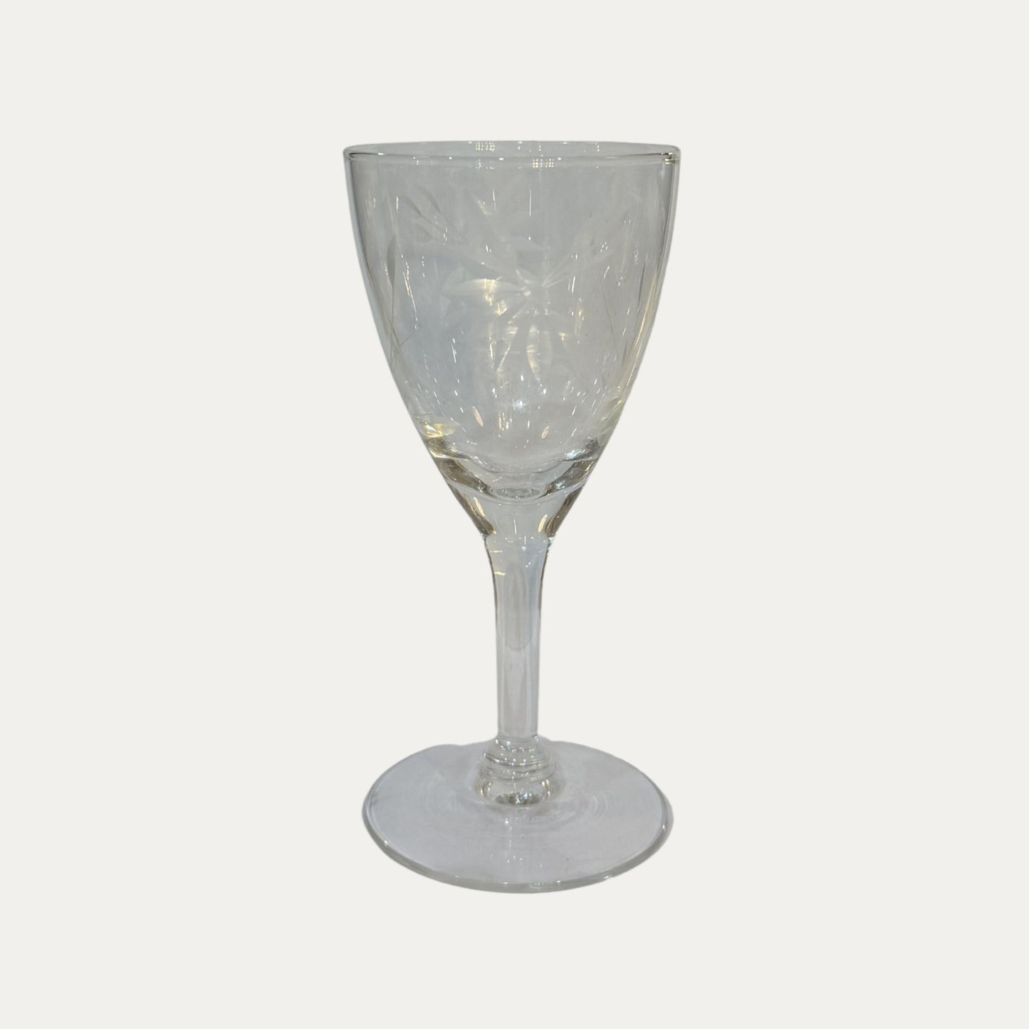 Antique Etched Port/Sherry Glass