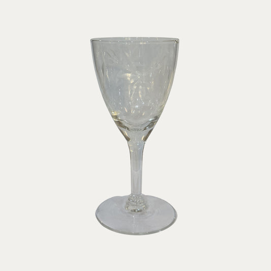 Antique Etched Port/Sherry Glass