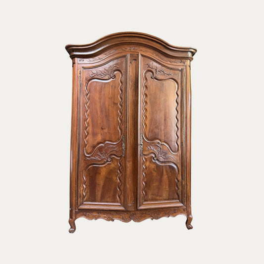 Monumental Late 18th Century French Cherry and Walnut Armoire