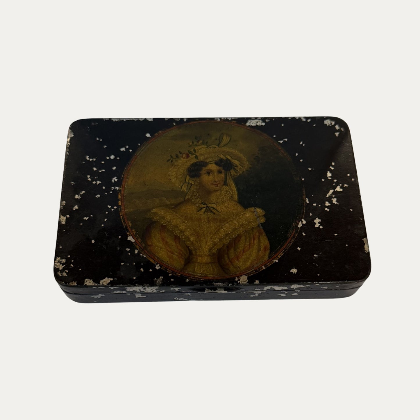 Antique 1830's Painted Tin Box