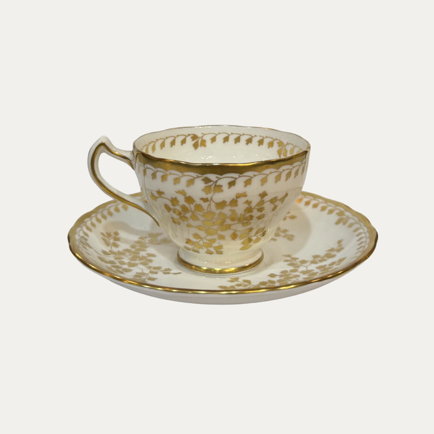 Antique 19th Century Gold Patterned Demitasse Cups Set of Six (6) Royal Chelsea