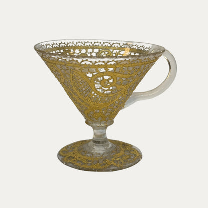 19th Century Hand Blown Glasses with Gold Decoration