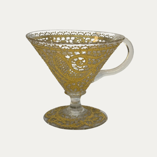 19th Century Hand Blown Glasses with Gold Decoration