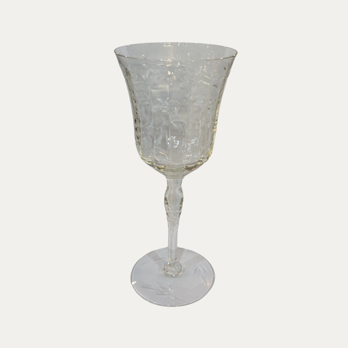 Vintage Etched Wine Goblets