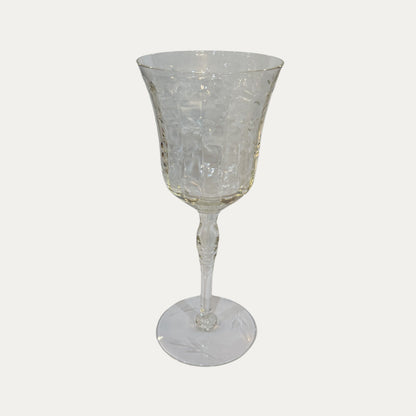 Vintage Etched Wine Goblets
