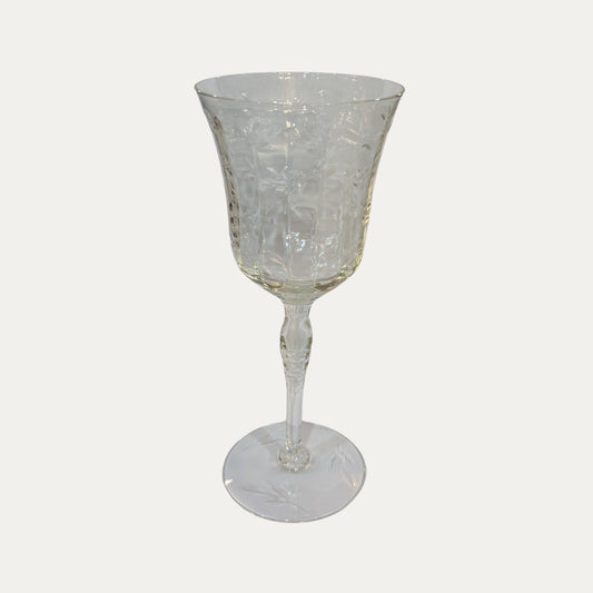 Vintage Etched Wine Goblets
