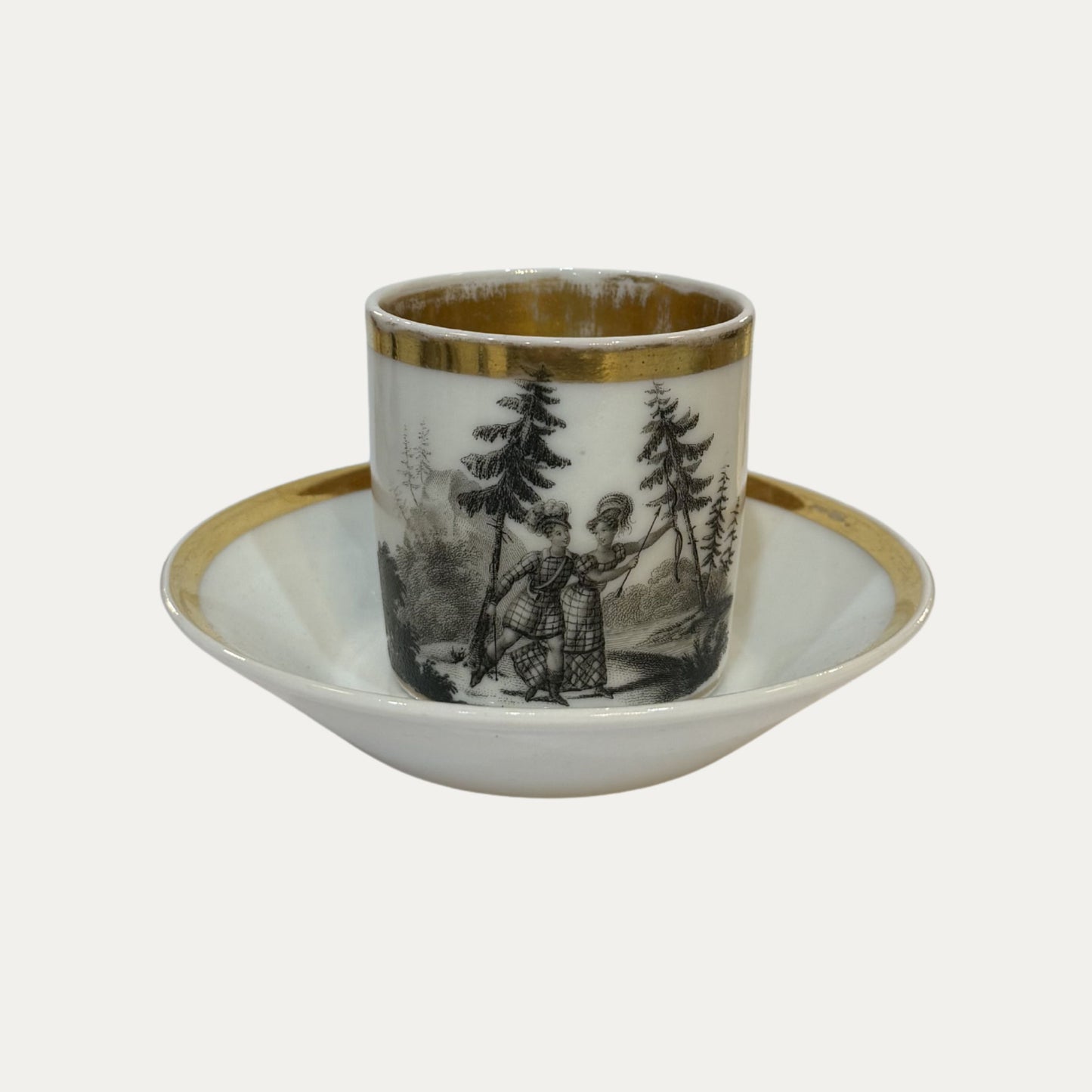 Circa 1810 Set of Six (6) French Cup and Saucer