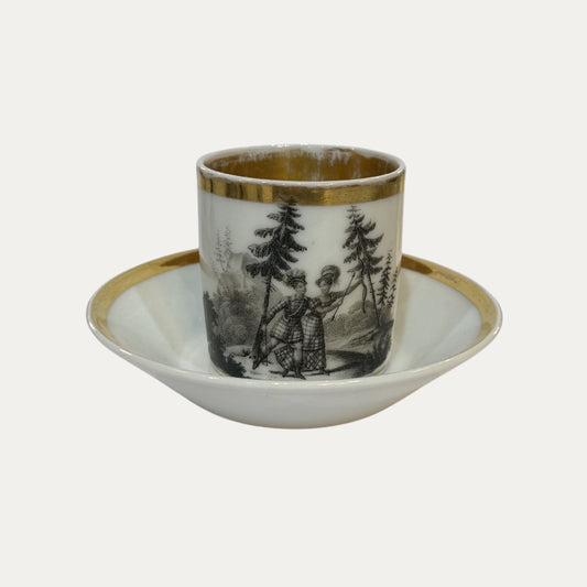 Circa 1810 Set of Six (6) French Cup and Saucer