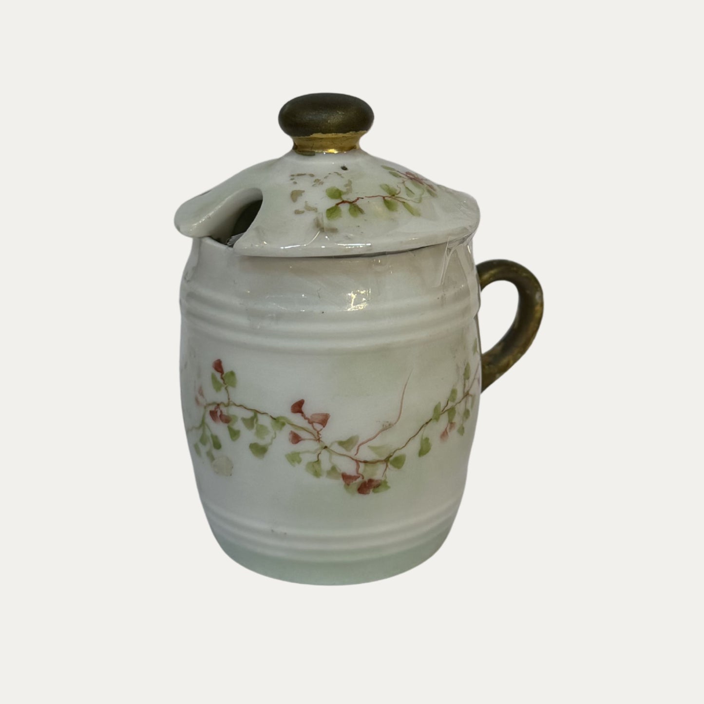 Antique Hand Painted Mustard Pot