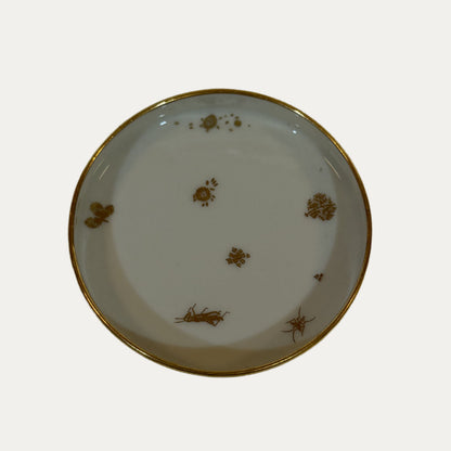French Porcelain Gold Bug Trinket Dish