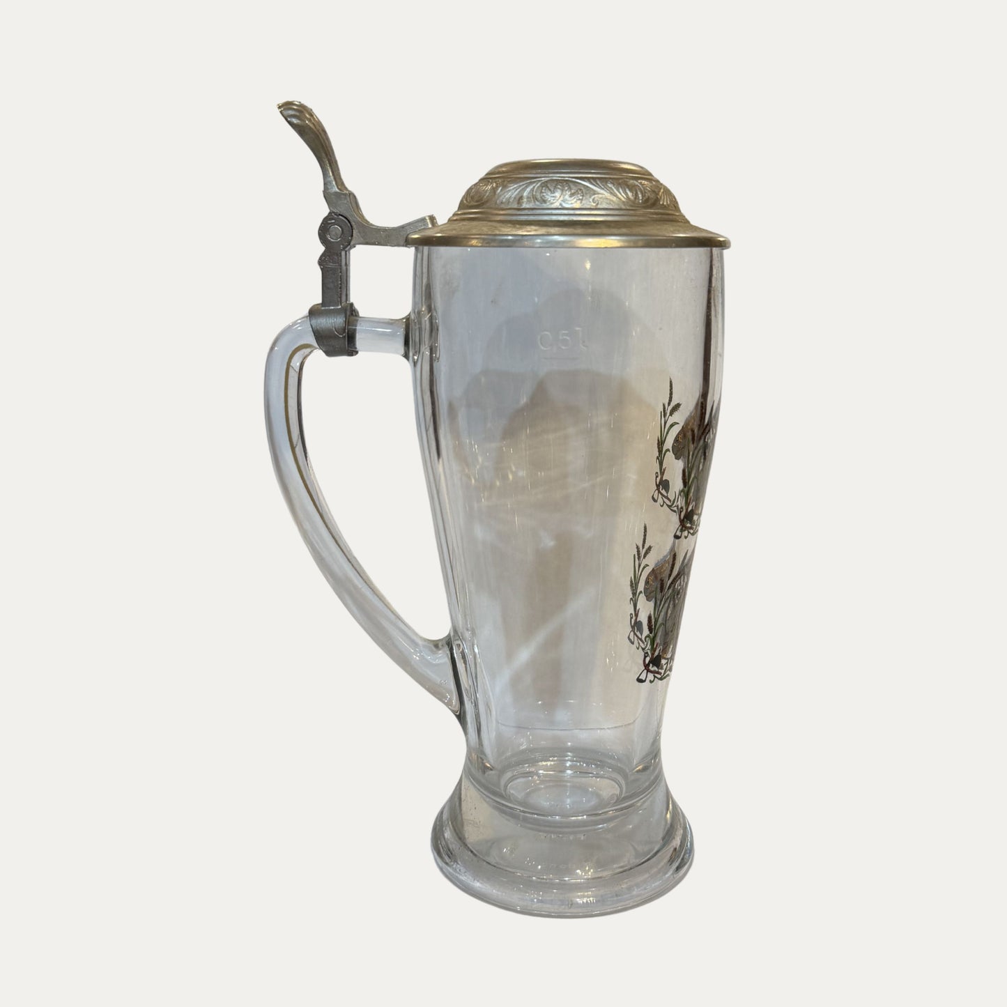 Vintage Glass Horse Beer Stein
