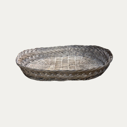 Antique 19th Century Large Wicker Tray Serving Basket