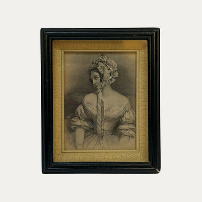 Antique Etching of a Victorian Lady