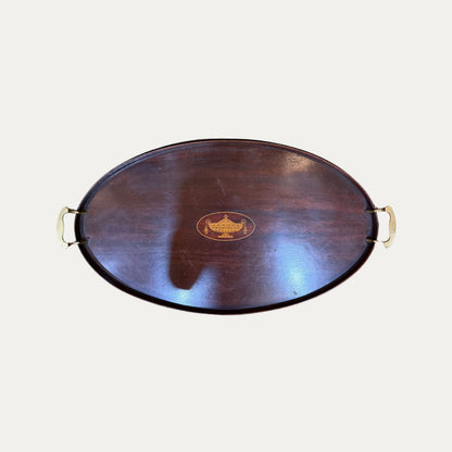 Antique English Mahogany Tray with Inlay