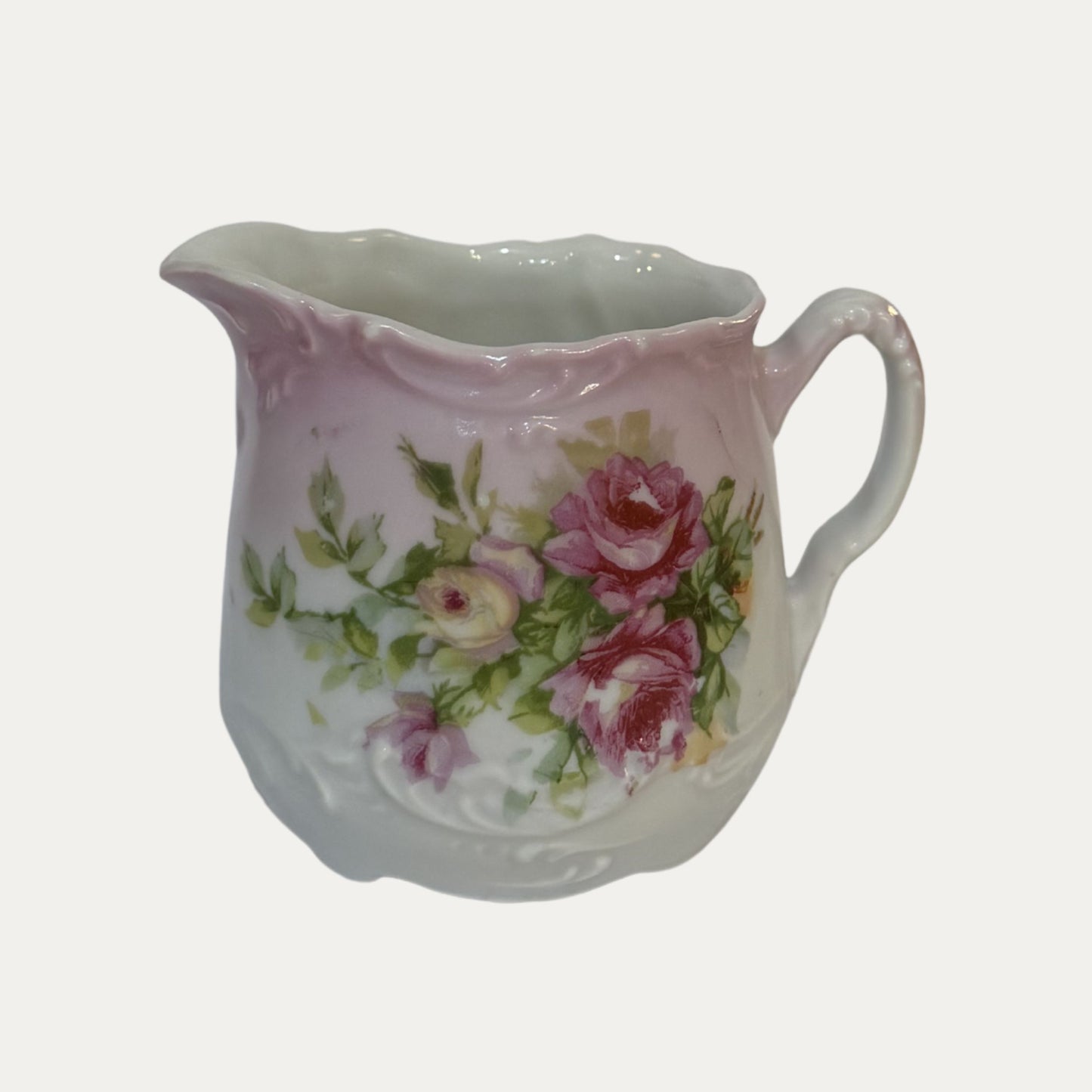 Antique Rose Porcelain Small Pitcher