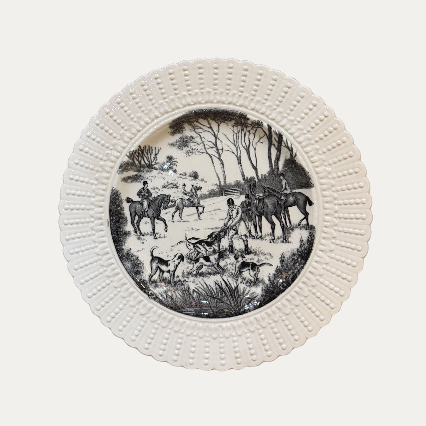 Antique 19th Century Hunt Scene Plate