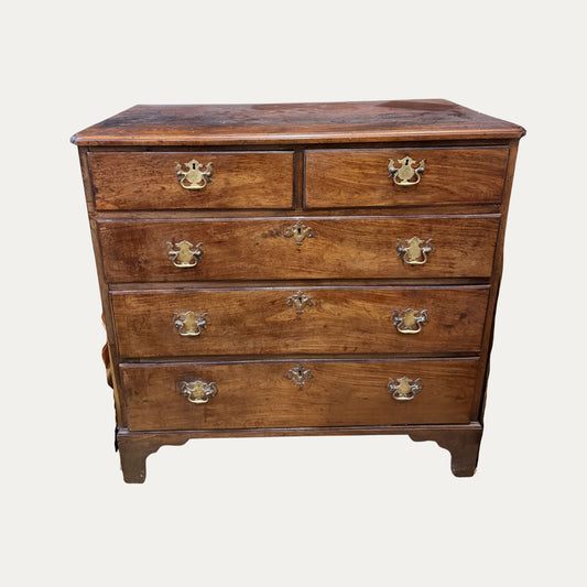 Antique Early 18th Century Mahogany and Oak Chest