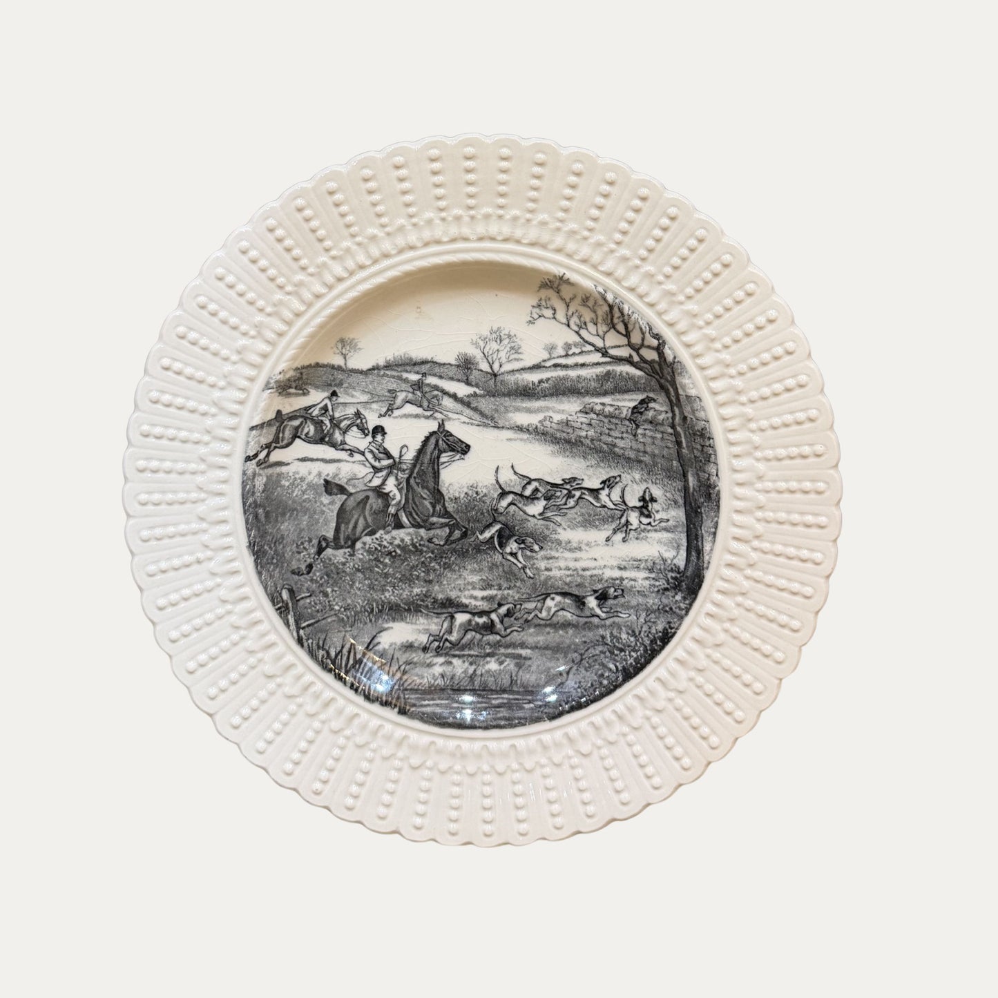 Antique 19th Century Hunt Scene Plate