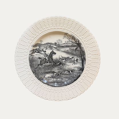 Antique 19th Century Hunt Scene Plate