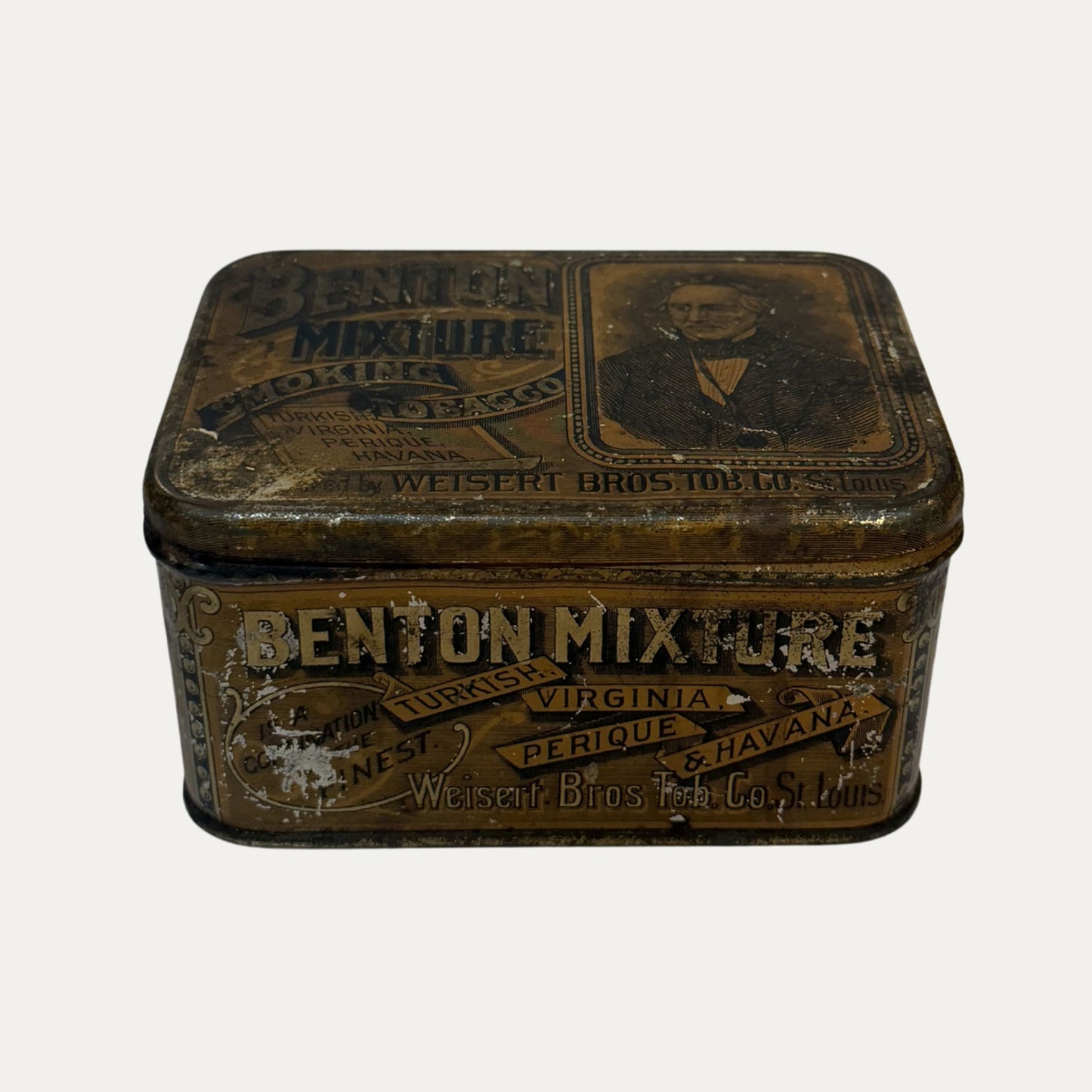 Antique 1909 Benton Tobacco Tin