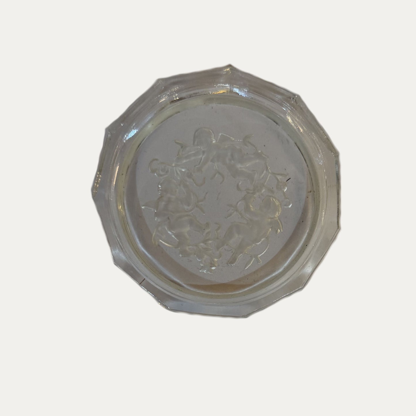Henrich Hoffman Intaglio Glass Cupid Pin Dish