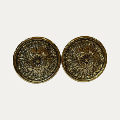 Vintage Brass Pair (2) Curtain Tie Backs
