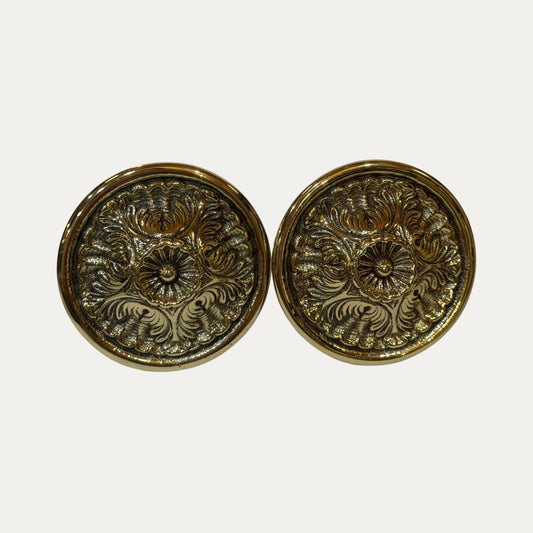 Vintage Brass Pair (2) Curtain Tie Backs