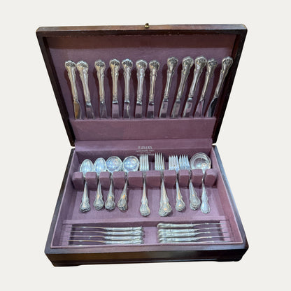 Vintage Towle Sterling Silver Flatware Set French Provincial Pattern Complete Set of Twelve (12)