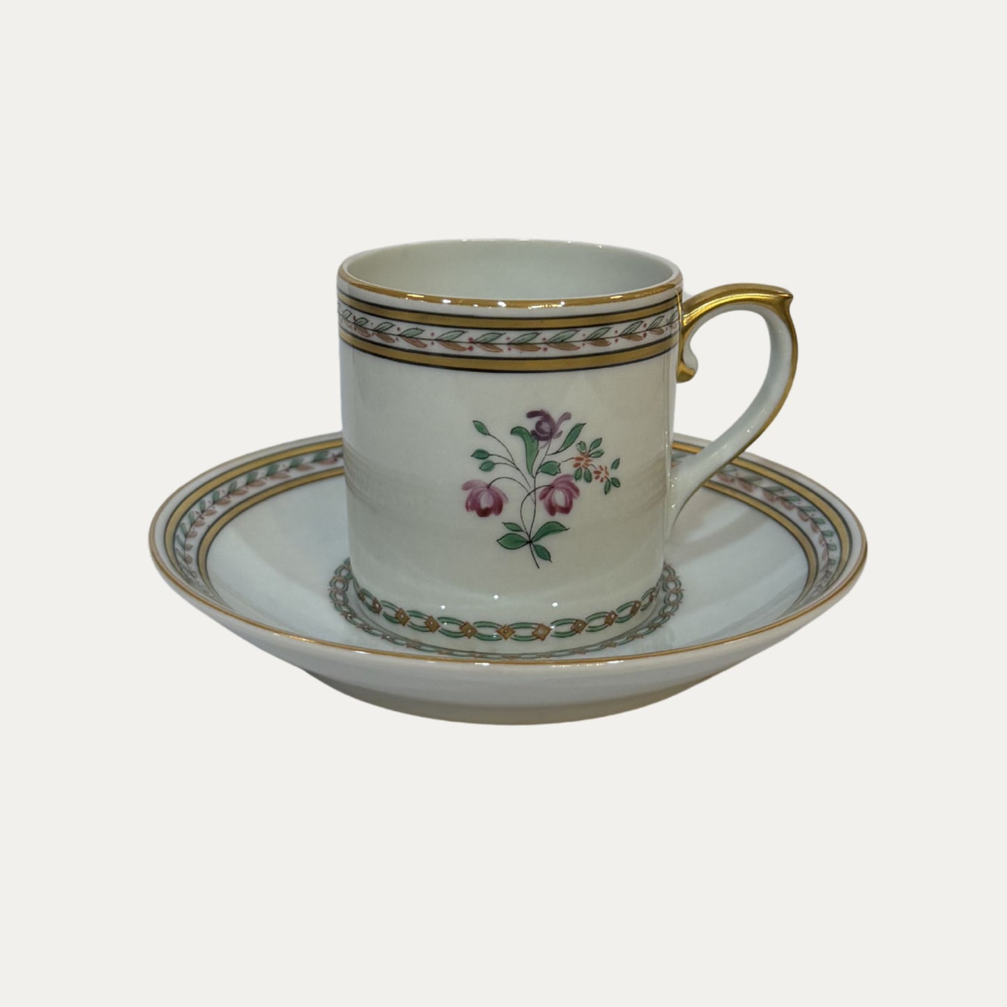Elegant Vintage Portugal Espresso/Demitasse Cups and Saucers Set of Six (6)