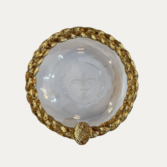 Vintage Gold Fleur De Lis 1950's Ash Tray