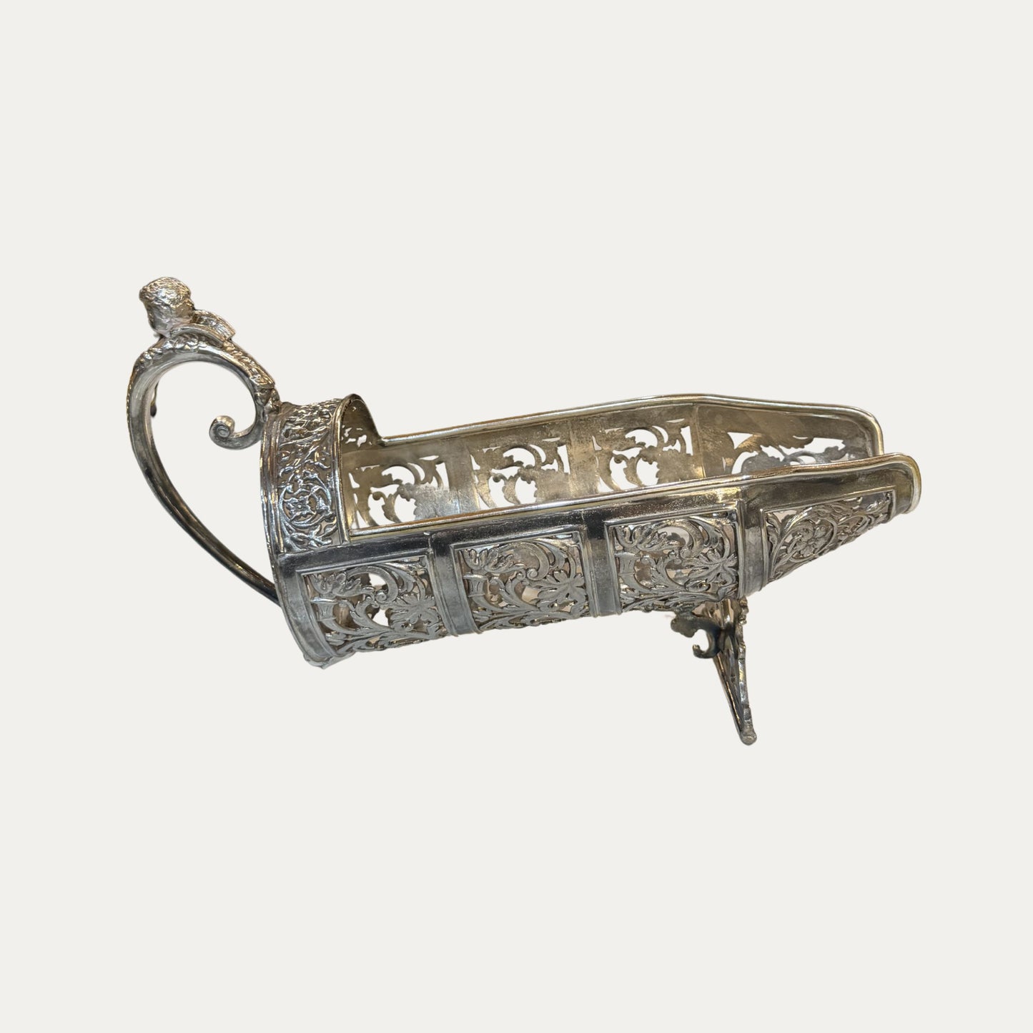 French 19th Century Silver Wine Cradle