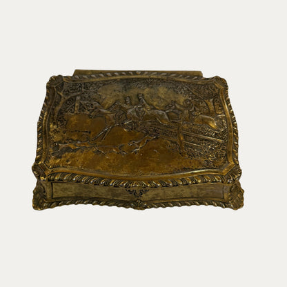 Glass/Brass Fox Hunting Ladies Compact