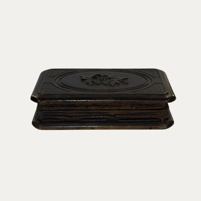 Antique Carved Flower Snuff Box