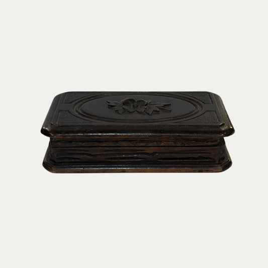 Antique Carved Flower Snuff Box