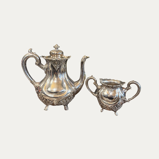 Vintage Silver Plated Coffee Pot and Sugar Pot