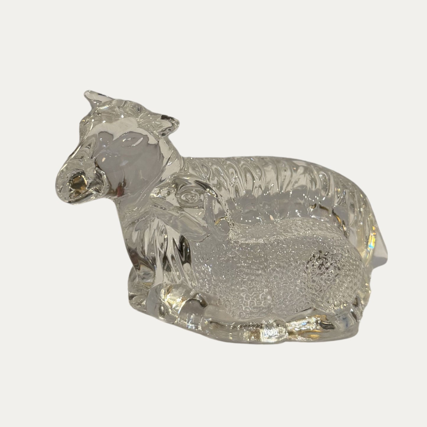 Vintage Glass Sheep with Baby