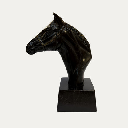 Vintage Horse Head Bronze Desk Statue