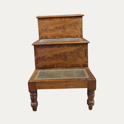 Antique Mahogany Leather Steps