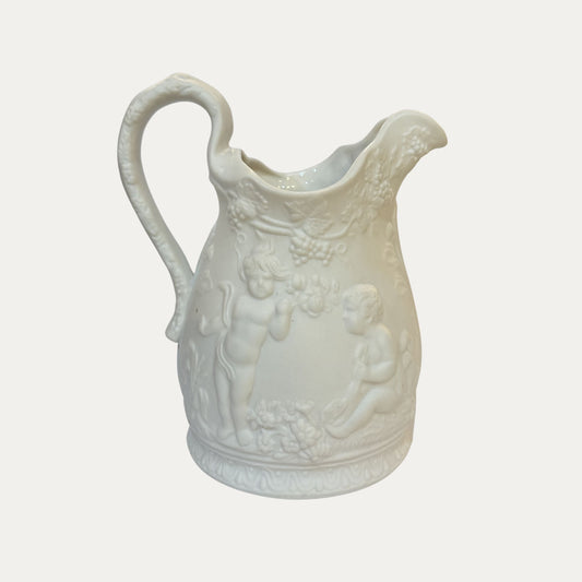 Antique Bisque Porcelain Pitcher