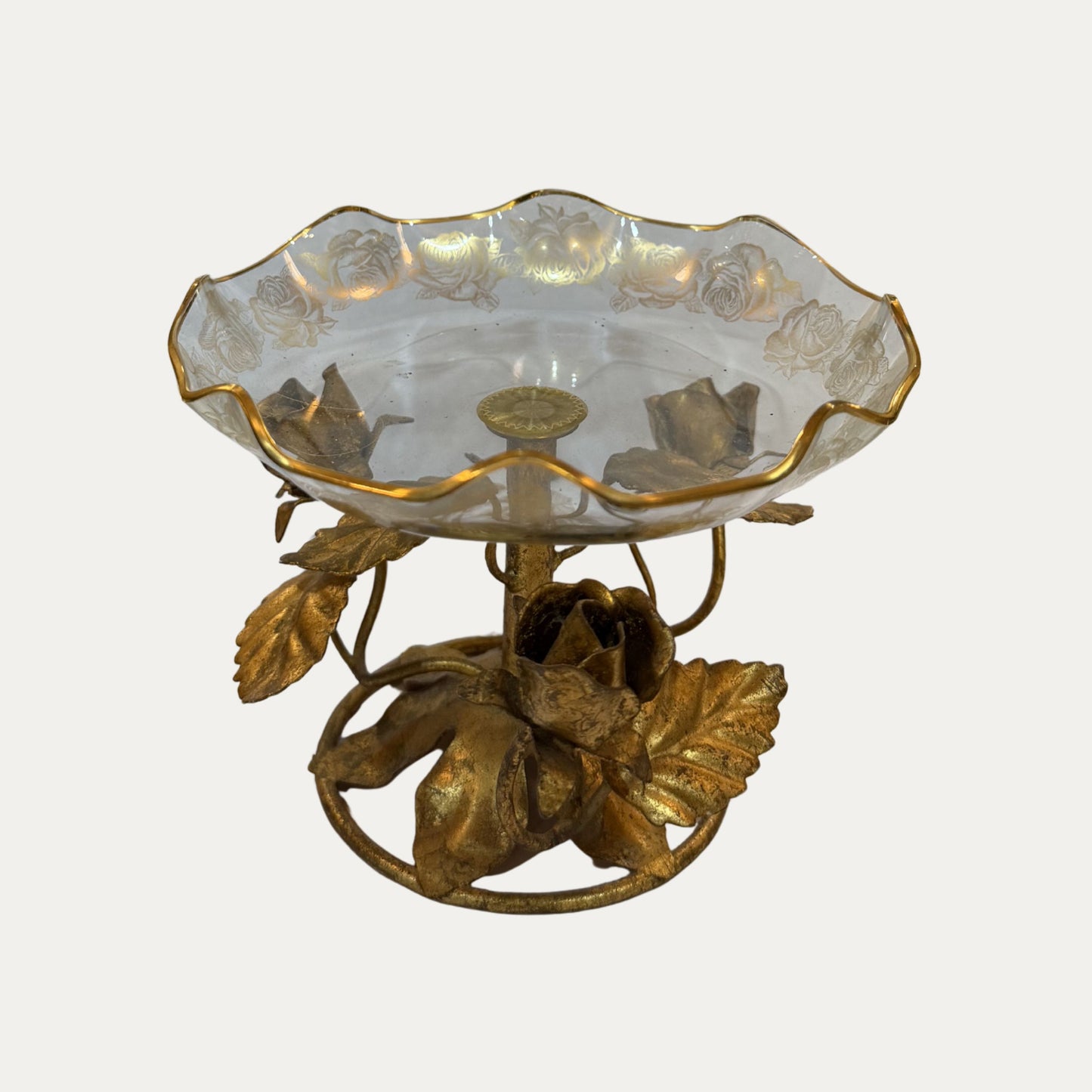 Vintage 1950's Italian Gilded Centerpiece Dish