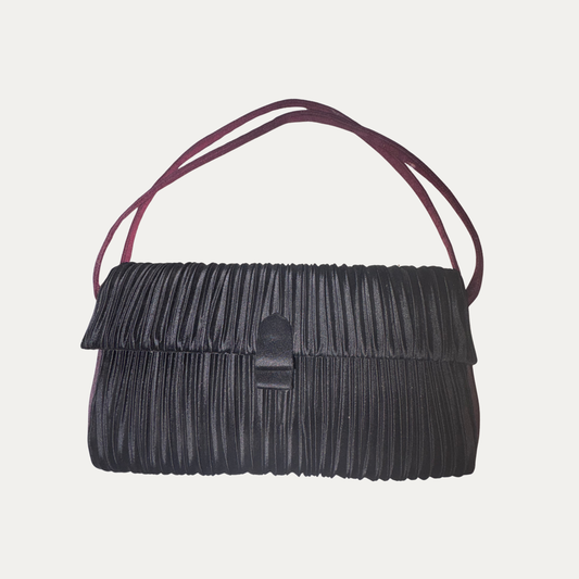 Vintage 1950s Black Silk Evening Bag