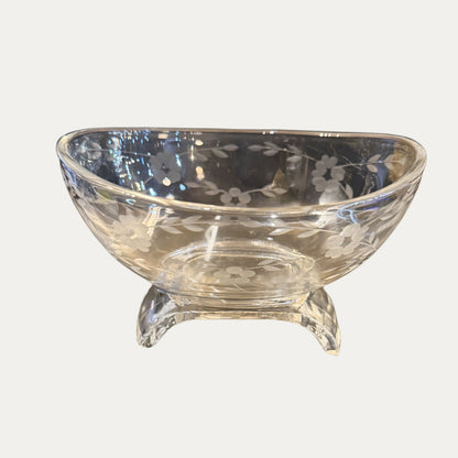 Etched Glass Gravy/Dipping Bowl
