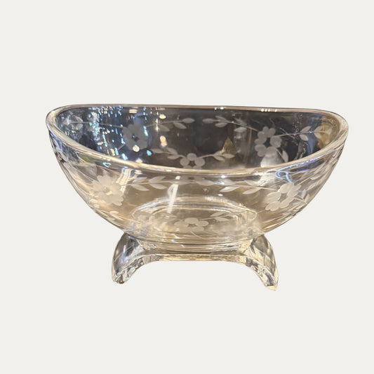 Etched Glass Gravy/Dipping Bowl