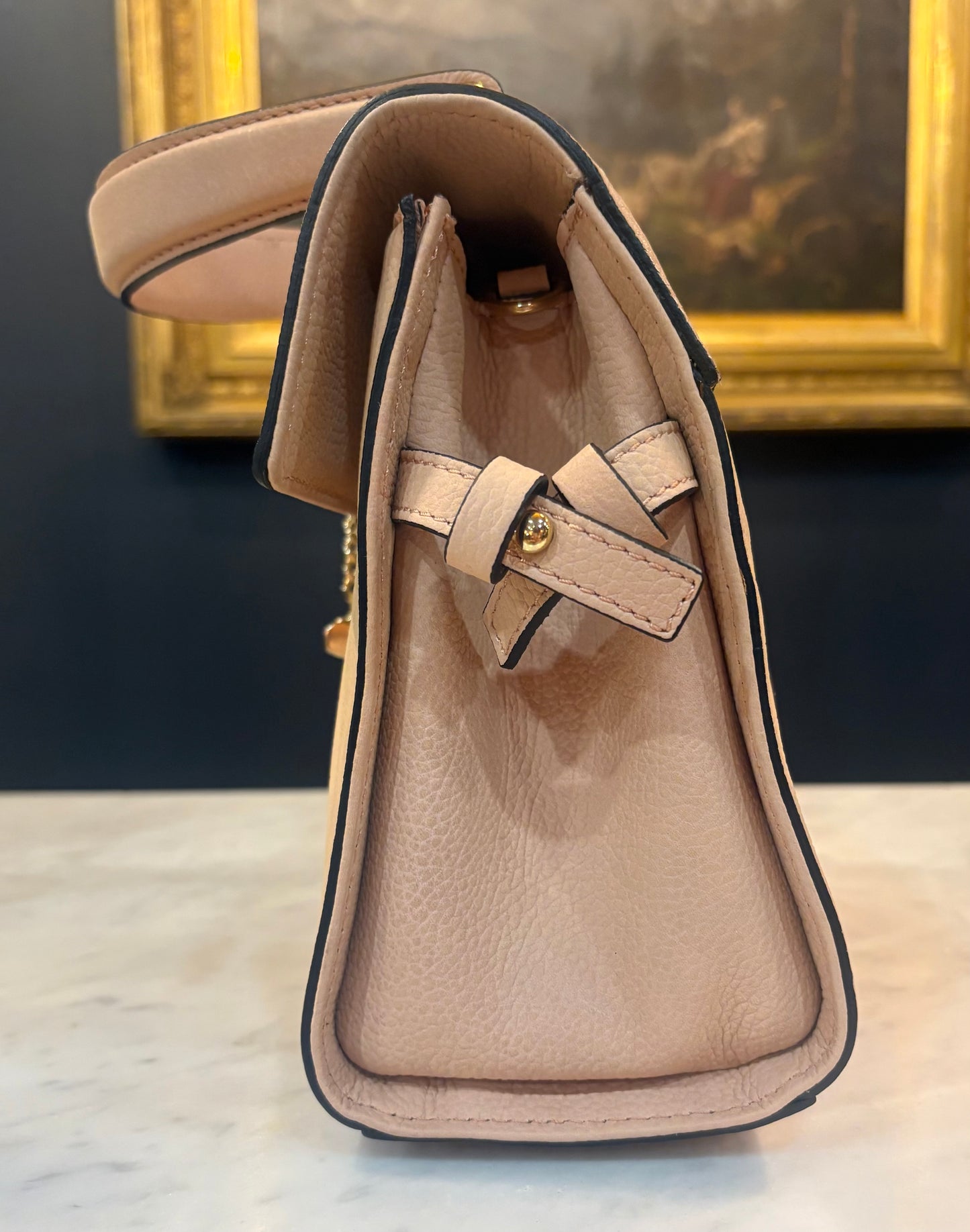 Italian Pink Suede Handbag